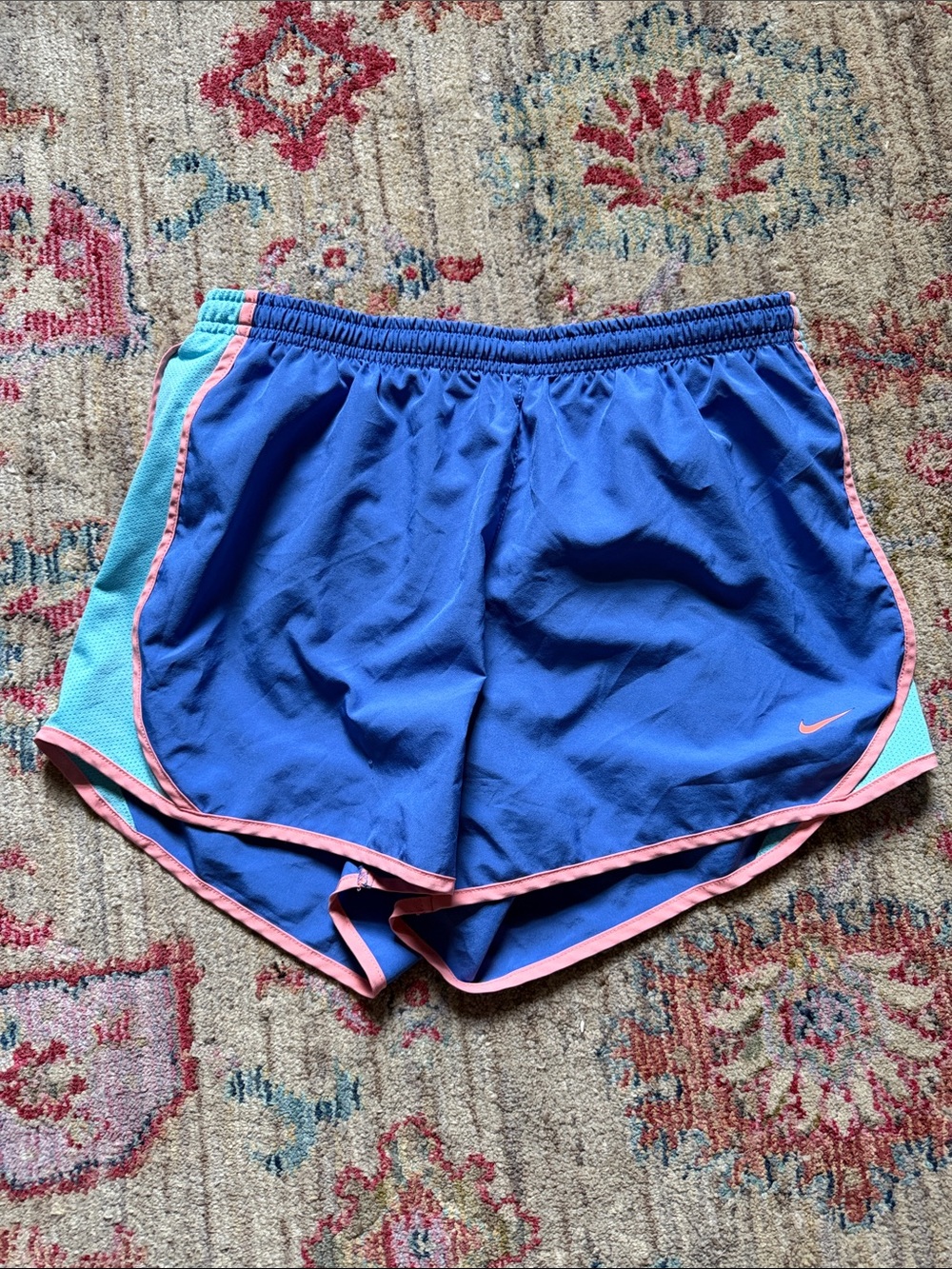 KIDS Nike Royal Blue Athletic Shorts with Pink Trim